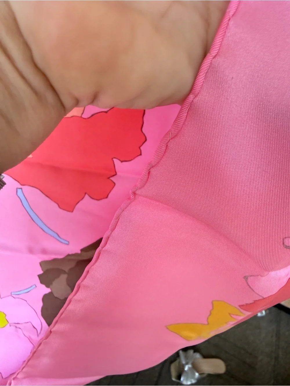 Dior Pink Floral Silk Scarf